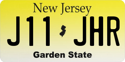 NJ license plate J11JHR