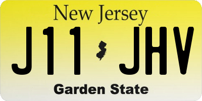 NJ license plate J11JHV