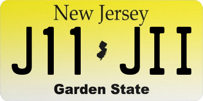 NJ license plate J11JII