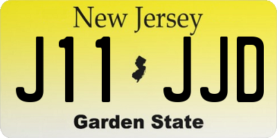 NJ license plate J11JJD