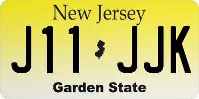 NJ license plate J11JJK