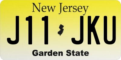 NJ license plate J11JKU