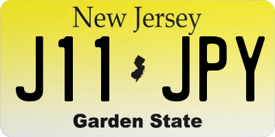 NJ license plate J11JPY