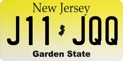 NJ license plate J11JQQ