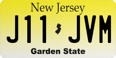 NJ license plate J11JVM