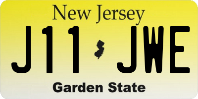 NJ license plate J11JWE