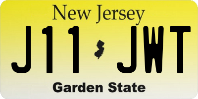 NJ license plate J11JWT