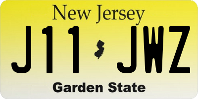 NJ license plate J11JWZ