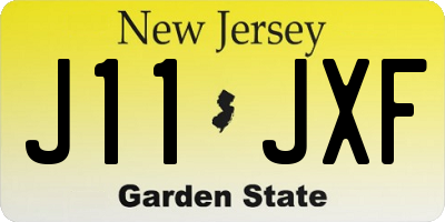 NJ license plate J11JXF