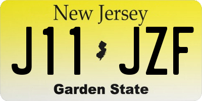 NJ license plate J11JZF