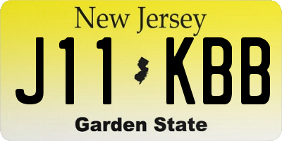 NJ license plate J11KBB