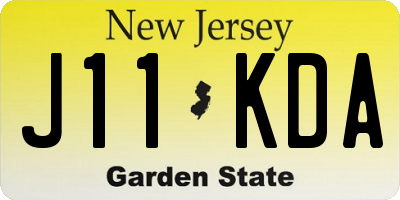 NJ license plate J11KDA