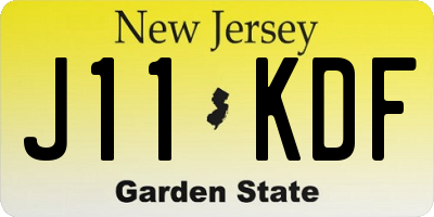 NJ license plate J11KDF