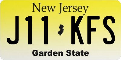 NJ license plate J11KFS