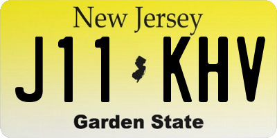 NJ license plate J11KHV