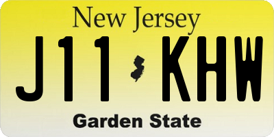 NJ license plate J11KHW