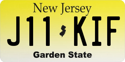 NJ license plate J11KIF