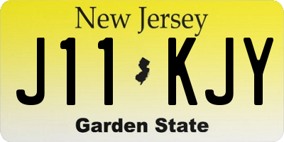 NJ license plate J11KJY