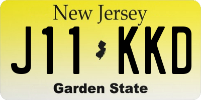 NJ license plate J11KKD