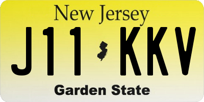 NJ license plate J11KKV