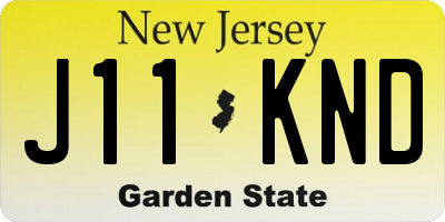 NJ license plate J11KND