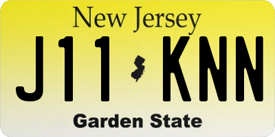 NJ license plate J11KNN