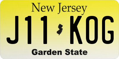 NJ license plate J11KOG