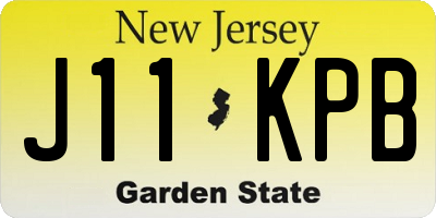 NJ license plate J11KPB