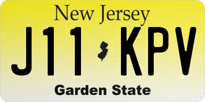 NJ license plate J11KPV