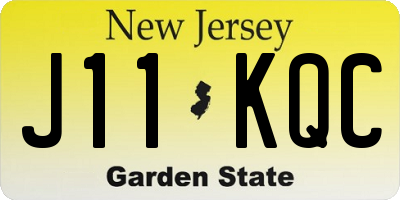 NJ license plate J11KQC