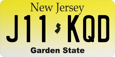 NJ license plate J11KQD