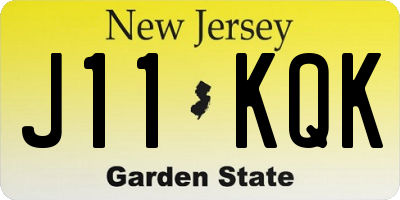 NJ license plate J11KQK