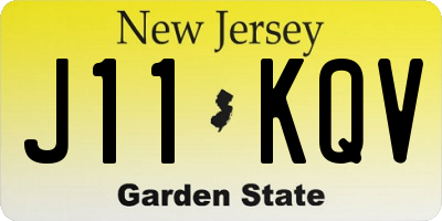 NJ license plate J11KQV