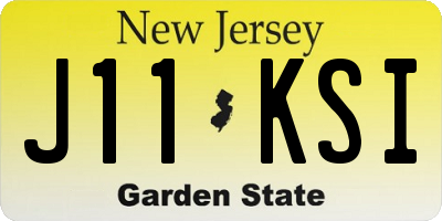 NJ license plate J11KSI