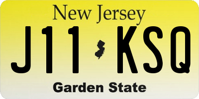 NJ license plate J11KSQ
