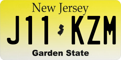 NJ license plate J11KZM
