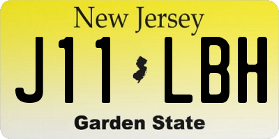 NJ license plate J11LBH