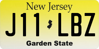 NJ license plate J11LBZ