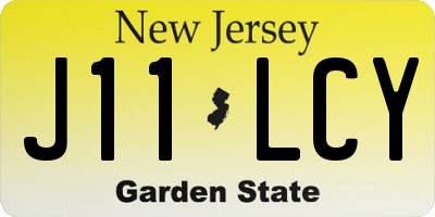 NJ license plate J11LCY