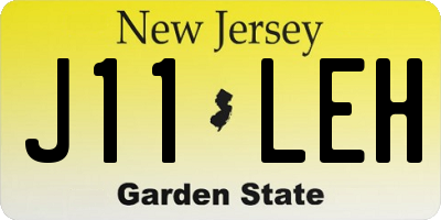 NJ license plate J11LEH