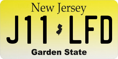 NJ license plate J11LFD