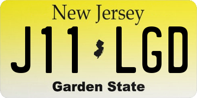 NJ license plate J11LGD
