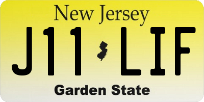 NJ license plate J11LIF