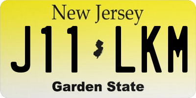 NJ license plate J11LKM