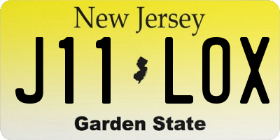 NJ license plate J11LOX