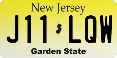 NJ license plate J11LQW