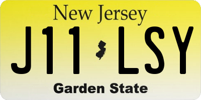 NJ license plate J11LSY