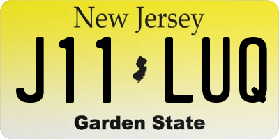 NJ license plate J11LUQ