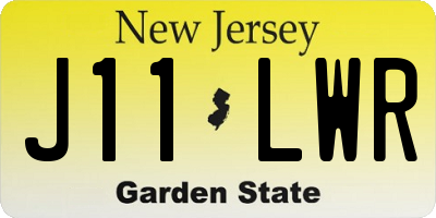 NJ license plate J11LWR