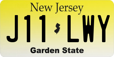 NJ license plate J11LWY